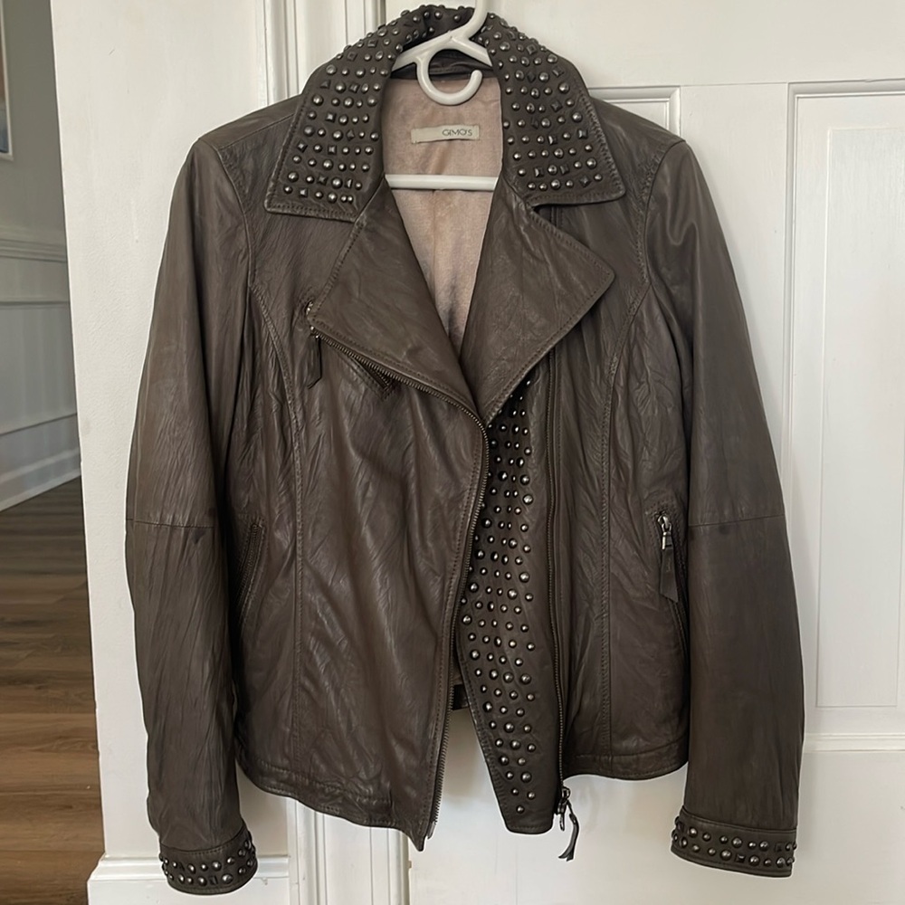 GIMO’S Studded Leather Motorcycle Jacket